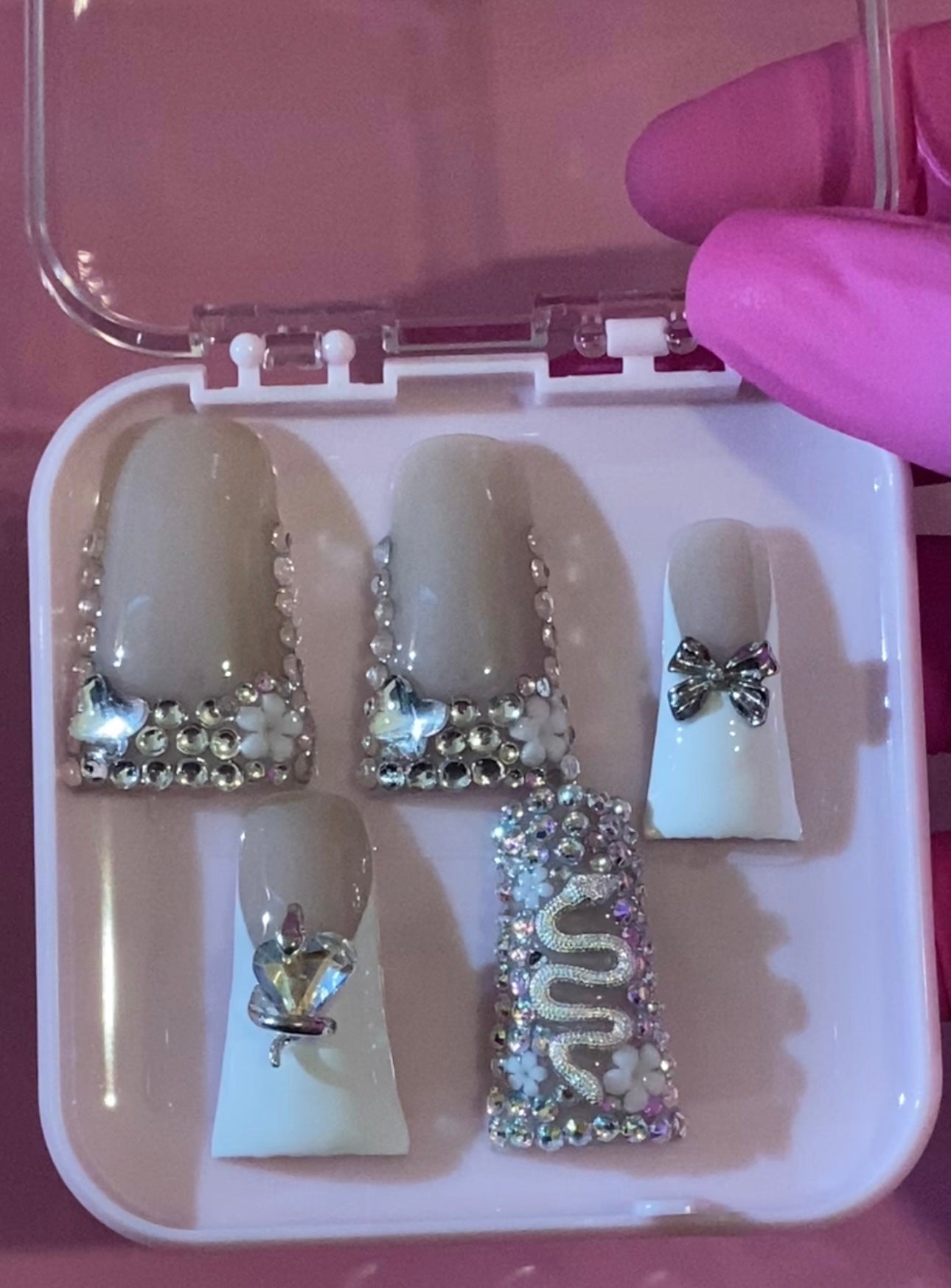 Blinged Out Duck Nails