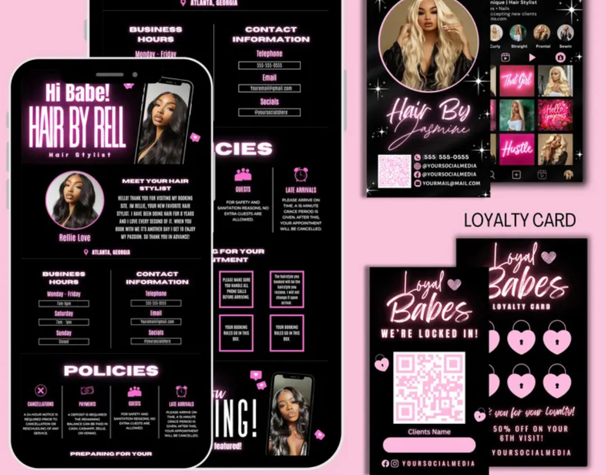 (Lash tech)Booking template