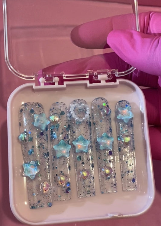 XL Clear Coral Nail Set