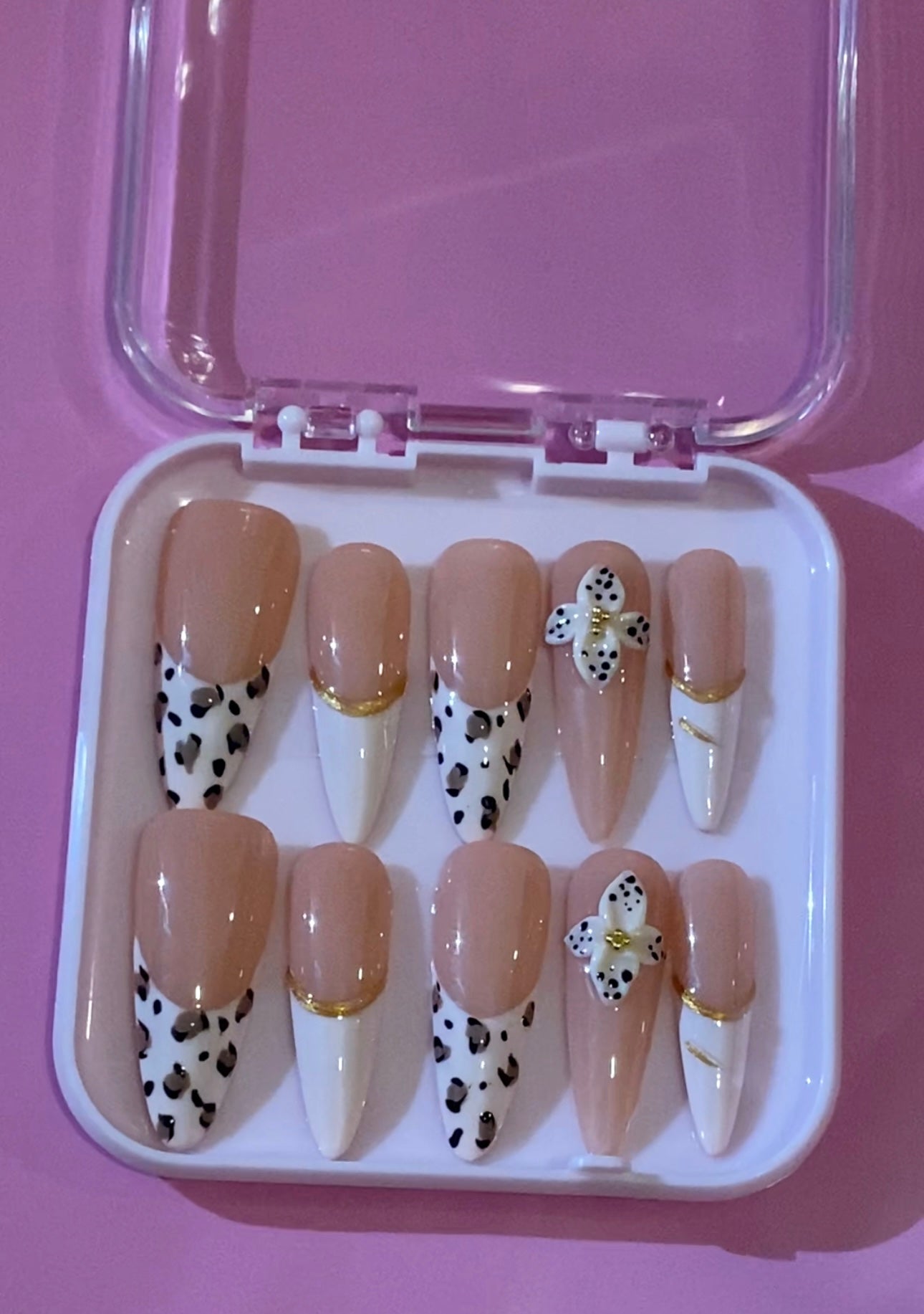 Glamour French Tip Stiletto Nail Set